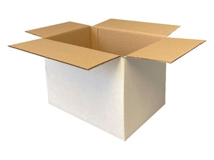 white cardboard boxes