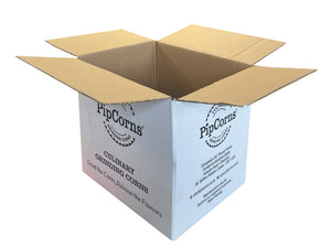 white printed shipping boxes