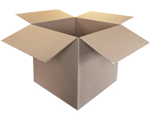 almost 20" x 20" x 20" cardboard box