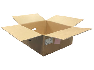 fantastic used packing box with carry holes cut out