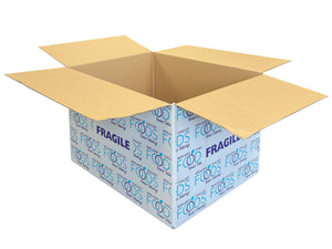 white box with print for shipping