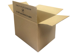 another angle showing the cardboard box with a small print advising of how to store the box