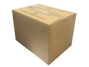 a popular size shipping box with a print on the top which can be ignored when packing