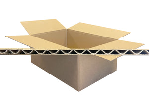 close up of single wall fluting on a corrugated carton