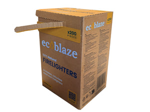 A printed cardboard box with a tear off opening corrugated strip