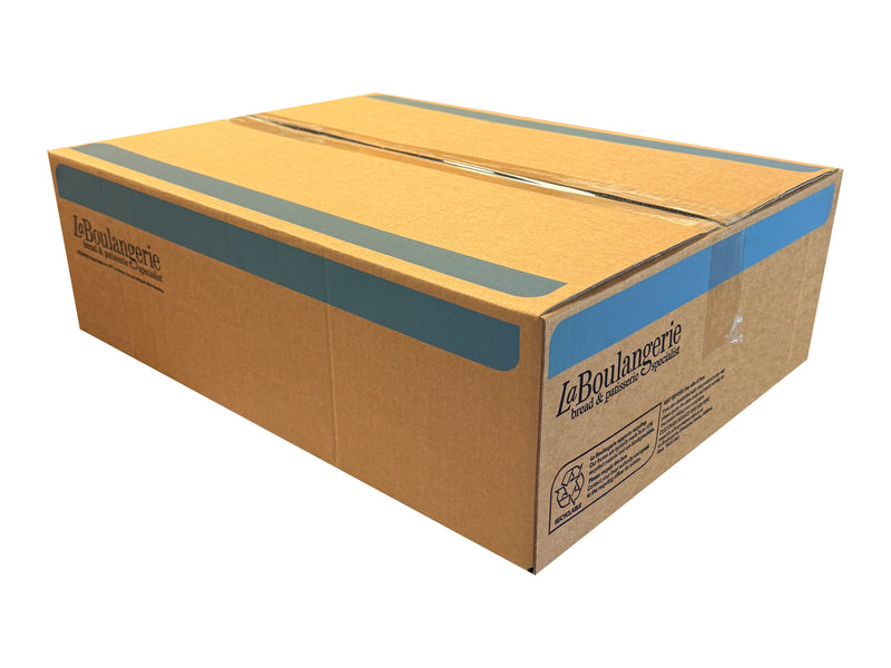 Large cardboard box with 'La Boulangerie' branding on a white background