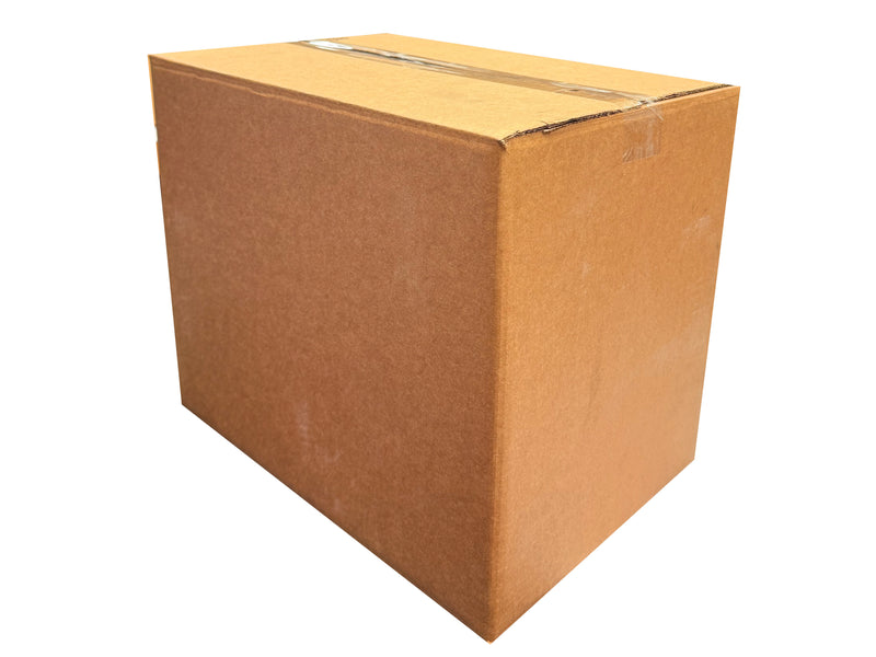 Brown double wall cardboard box on a white background