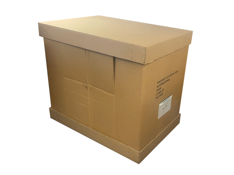 Used Printed Triwall Pallet Box & Self Assembly Lid and Base Set - 1140mm x 763mm x 1090mm