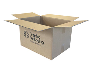 Used Printed Strong Single Wall Box - 390mm x 280mm x 260mm