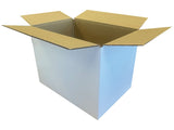 white cardboard box with brown inner colour