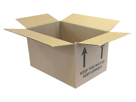 cardboard boxes with this way up arrows