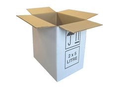 white cardboard box with symbols printed