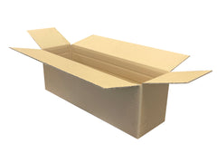 long box with overlapping flaps easy to fold down to size