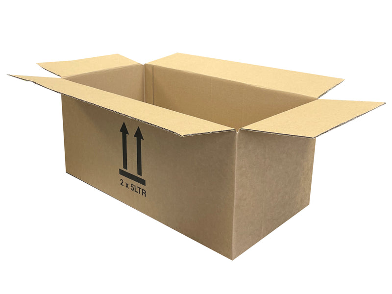 boxes designed for 5l bottles with up arrows