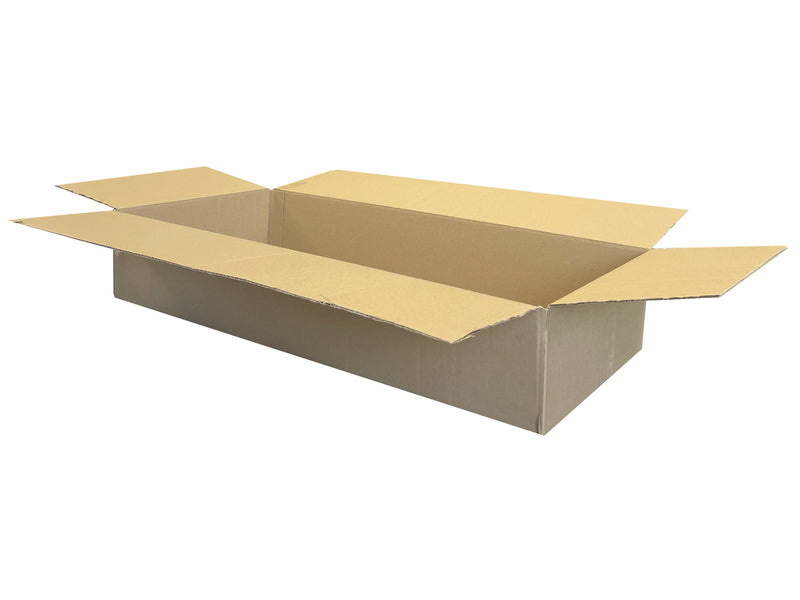 a long flat single wall shipping carton