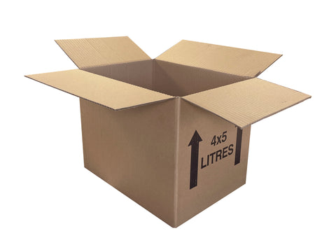 box for 4 x 5l bottles with up arrows