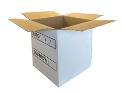 white cardboard boxes with date input box