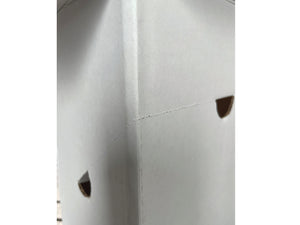 a close up of a carton with perforation