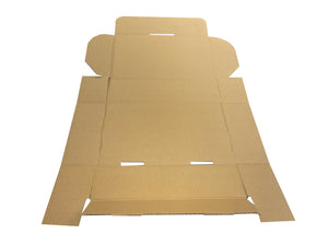 postal boxes laid flat - this is how they are palletised for transport