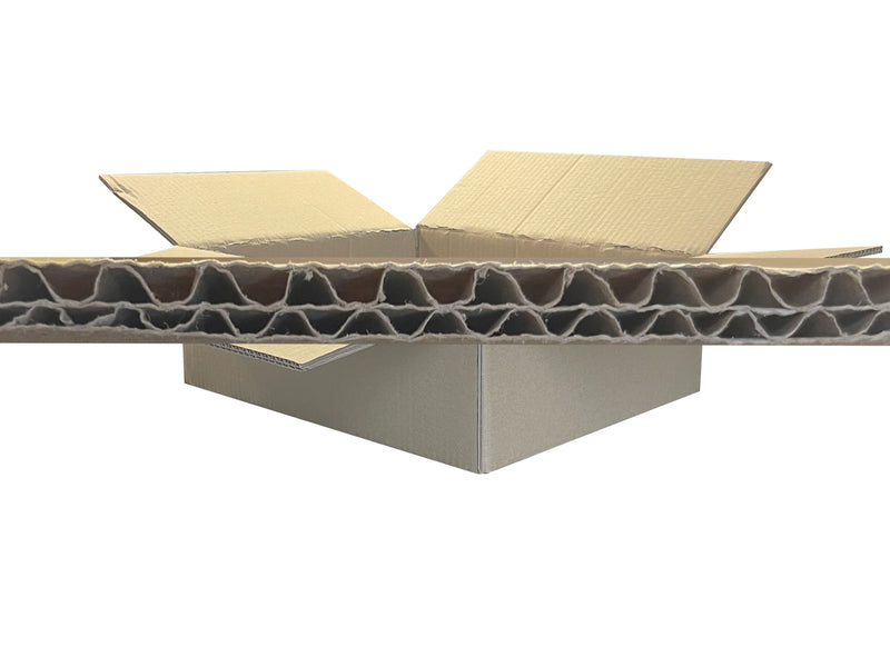 close up of double wall box construction