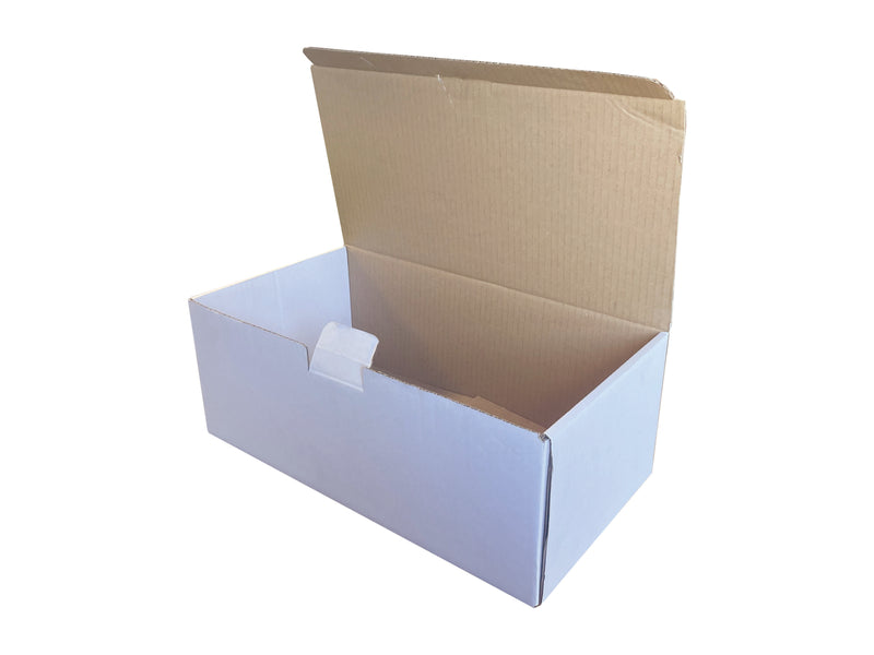 white gift boxes that close with a flap