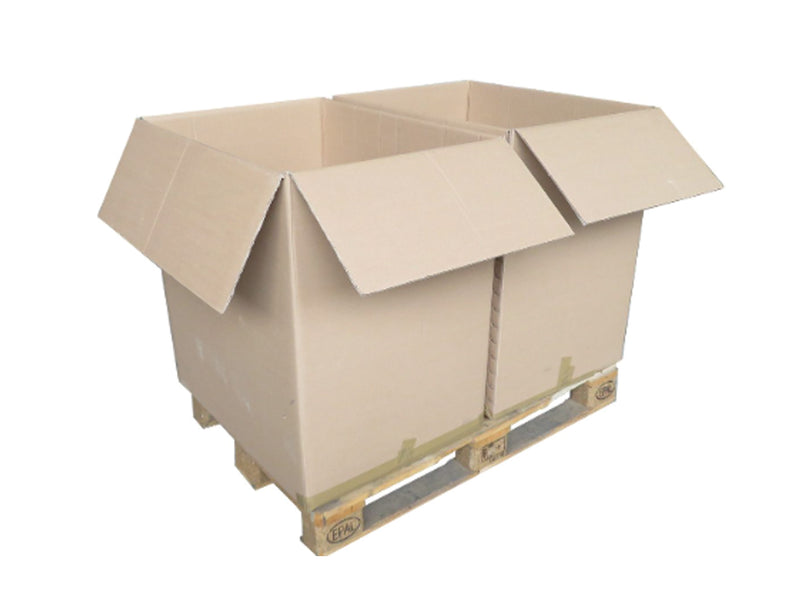 showing two half pallet boxes on a pallet