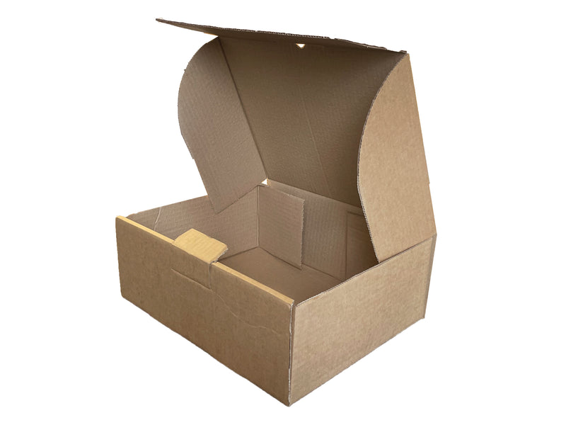 a postal box with tuck in lid