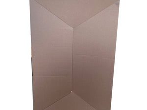crash lock base of cardboard box view from below