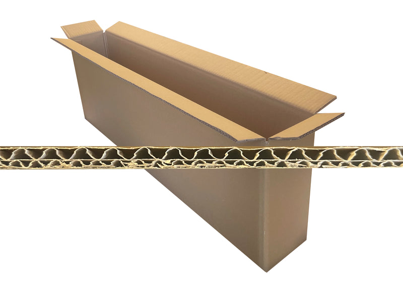 close up of the strong corrugation on this narrow long box