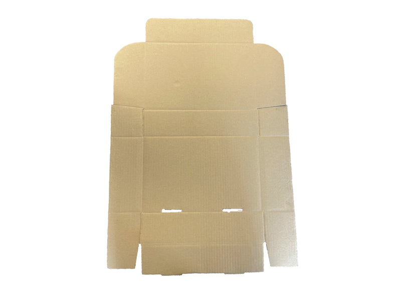 flattened unassembled diecut box from above