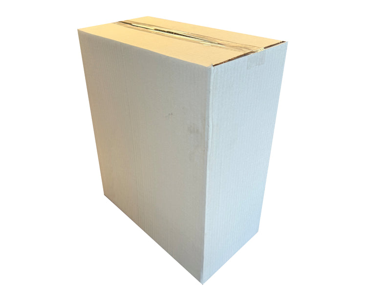 White box measuring 382mm x 198mm x 402mm sealed shut, on a white background