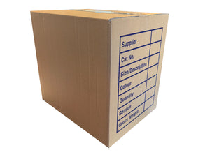 A BDCM2 Box with blue print against a white background