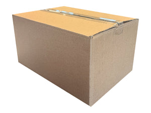 A closed, A4 sized box photographed on a white background