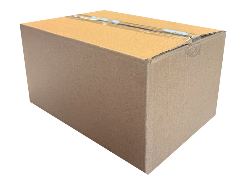 A closed, A4 sized box photographed on a white background