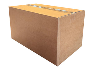 Brown, strong cardboard box on a white background