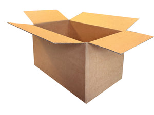 A plain, strong single wall box on a white backdrop