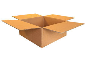 A square footprint, double wall cardboard box