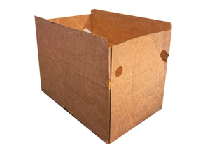Brown cardboard box on a white background measuring 230mm x 152mm x 101mm