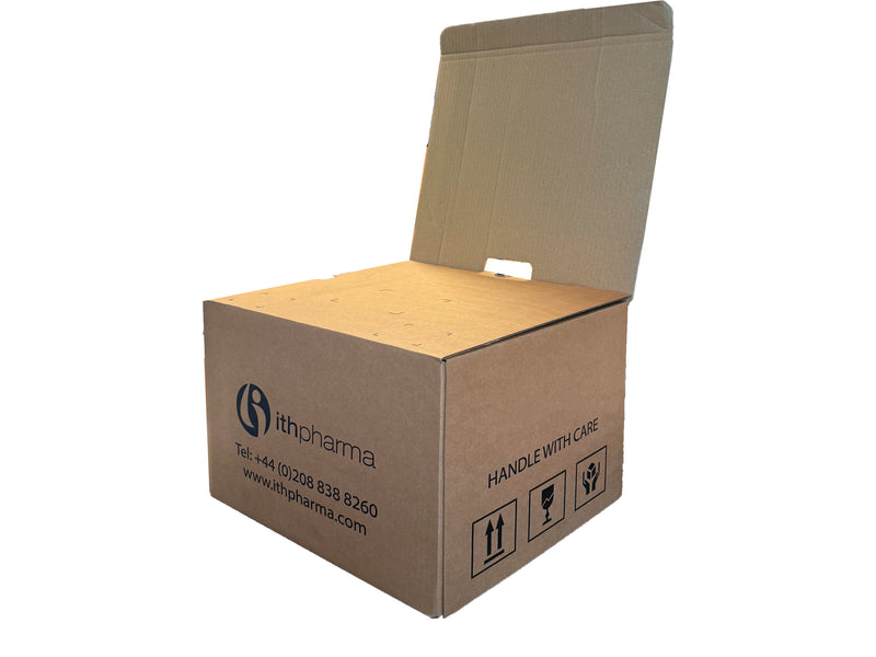  A box printed with Logos and handle with care