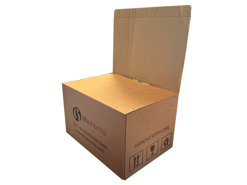 A printed, die cut box measuring 507mm x 350mm x 300mm