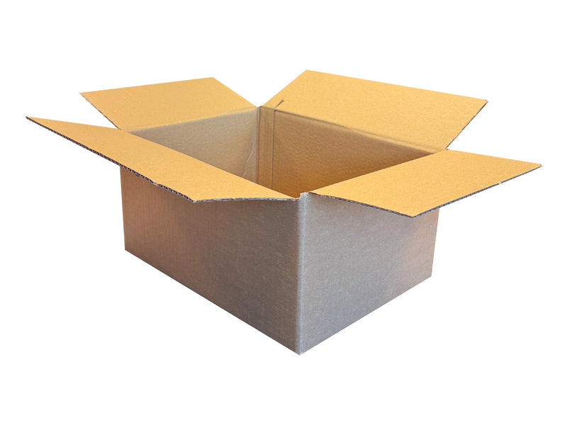 A plain, A4 sized cardboard box at 5.9 inches tall