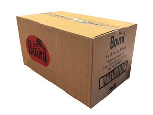 Printed box with Bovril branding, sealed with clear tape. 