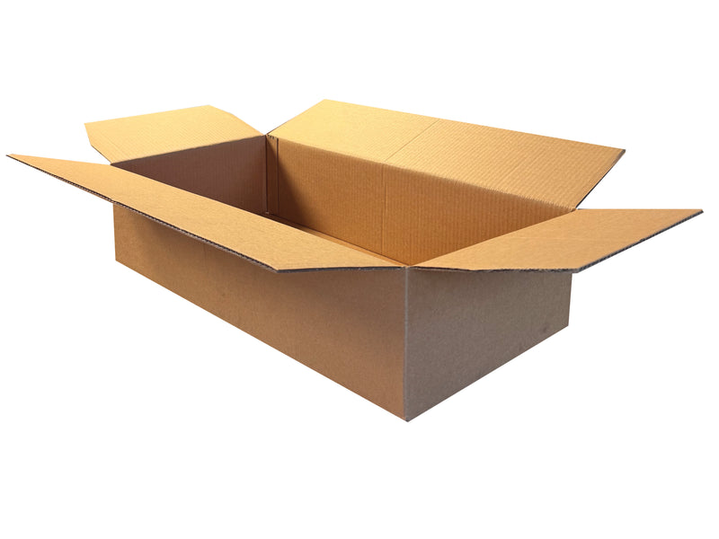 Plain, strong cardboard box measuring 584mm x 300mm x 140mm