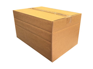A multi-scored box, closed with tape