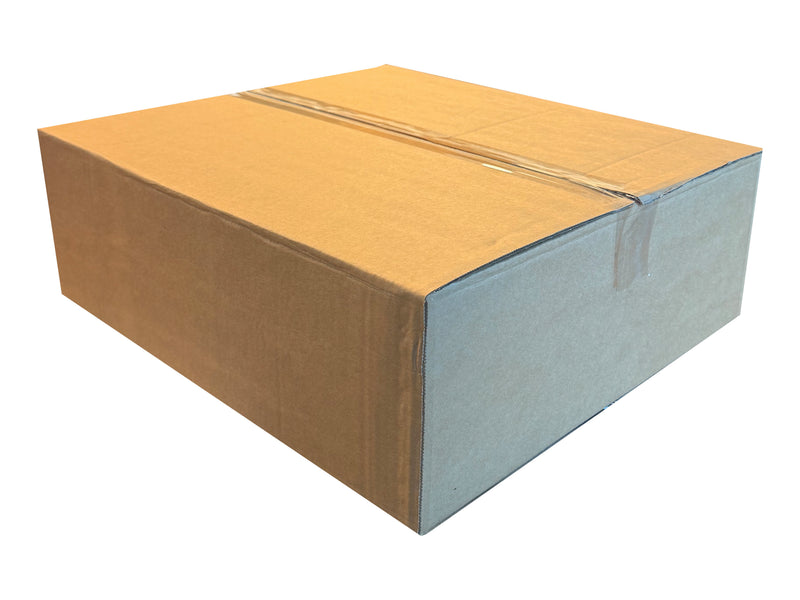 Cardboard box with tape on a white background