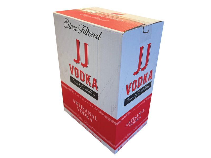 Closed box with white and red print, measuring 255mm x 173mm x 350mm