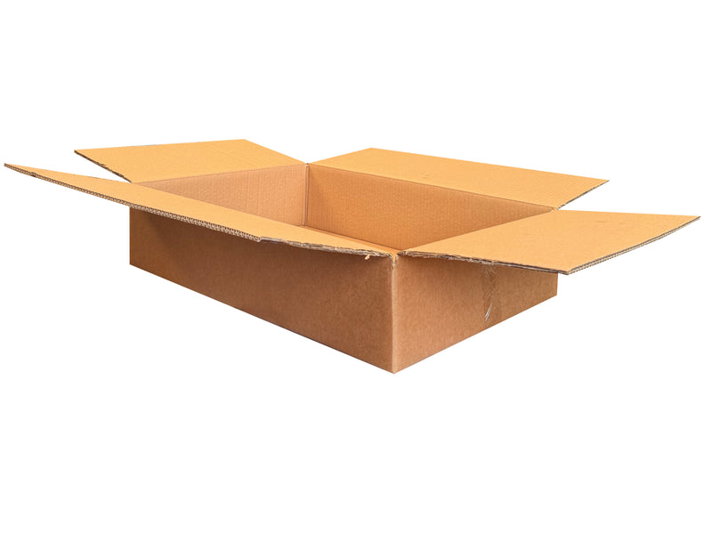 A used, strong box measuring 600mm x 430mm x 120mm