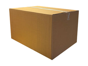 plain brown box shown on white background to demonstrate shape and size