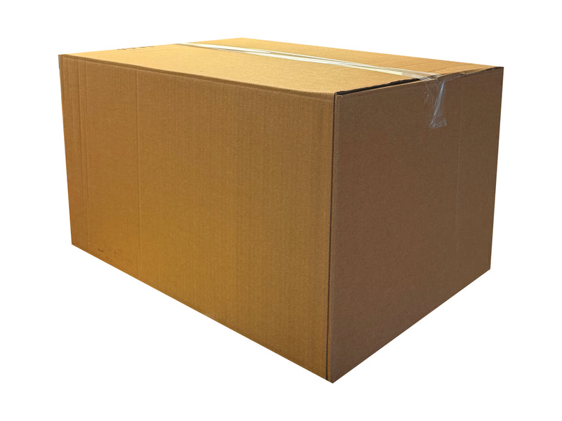 plain brown box shown on white background to demonstrate shape and size