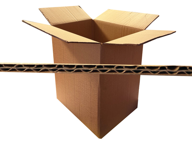 Open cardboard box with a focus on the corrugated paper structure.